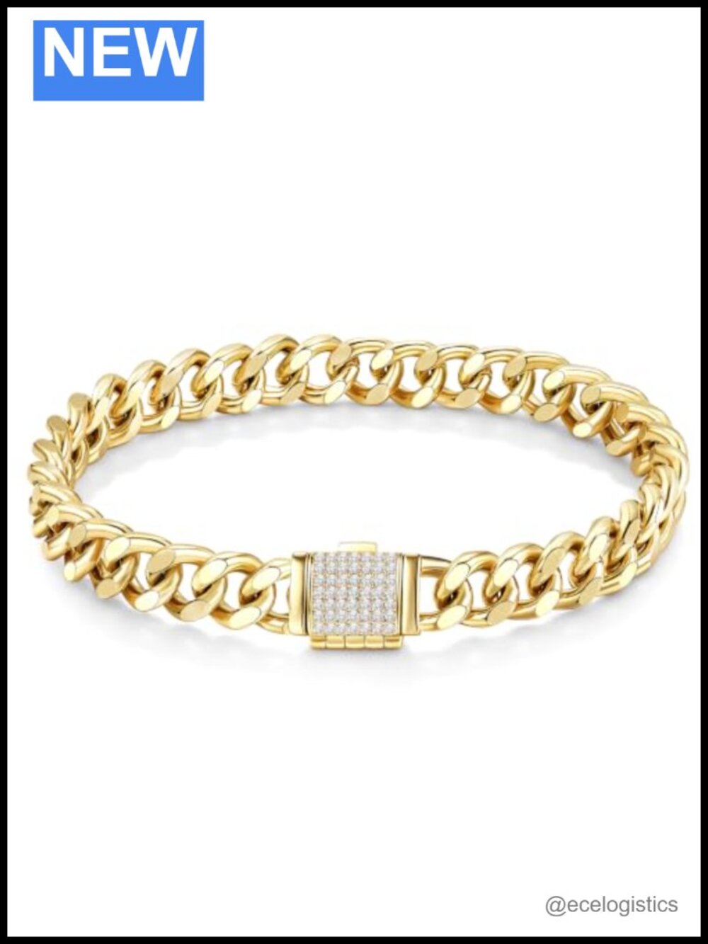 14k Gold Filled Cuban Chain Bracelet 8mm Link Unisex Jewelry Gift